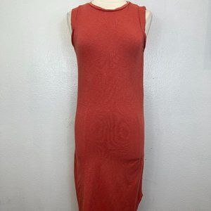 J. Crew Re-Imagined Tank Shirt Sleeveless Dress Midi Rust Dress size S